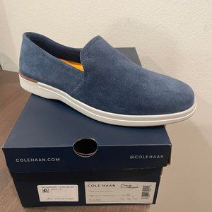 Cole Haan Grand Ambition Slip-On Loafer C35328 Moonlit Ocean Blue Suede NEW